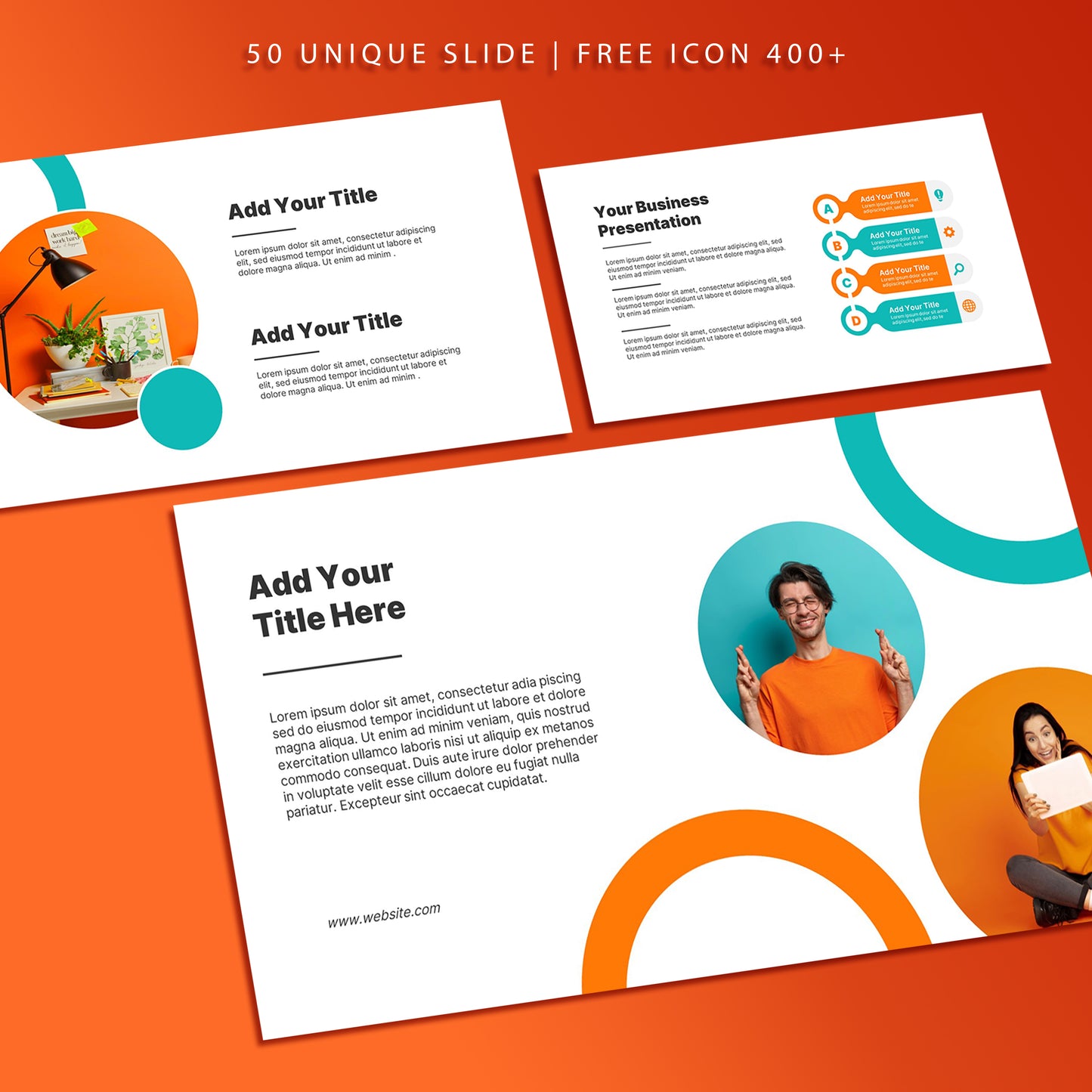 Orange Modern PowerPoint Template - Minimalist Business & Pitch Deck Slides