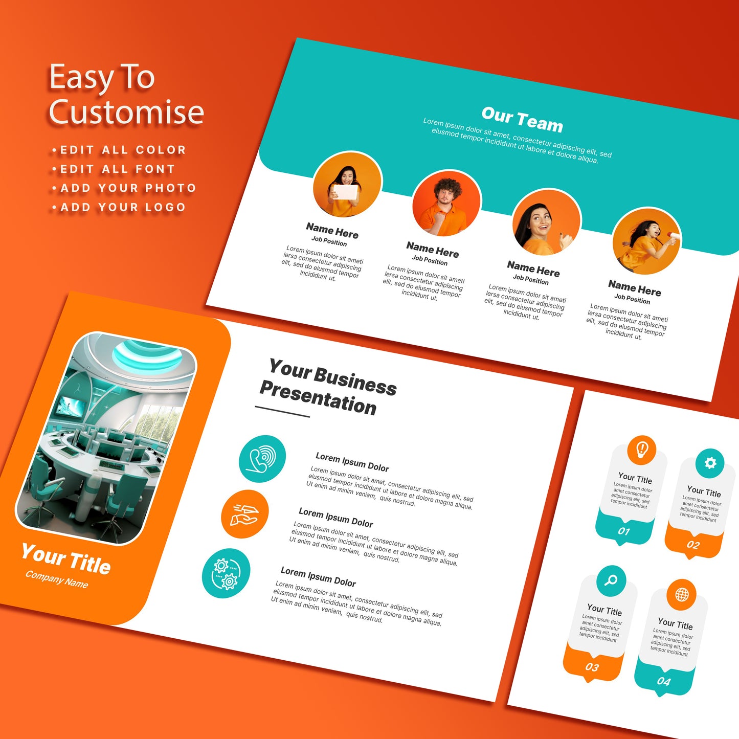 Orange Modern PowerPoint Template - Minimalist Business & Pitch Deck Slides