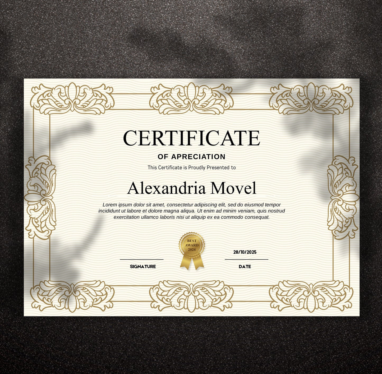 Minimalist Certificate Template – Editable Modern Canva Design for Achievement, Award, Completion & Training