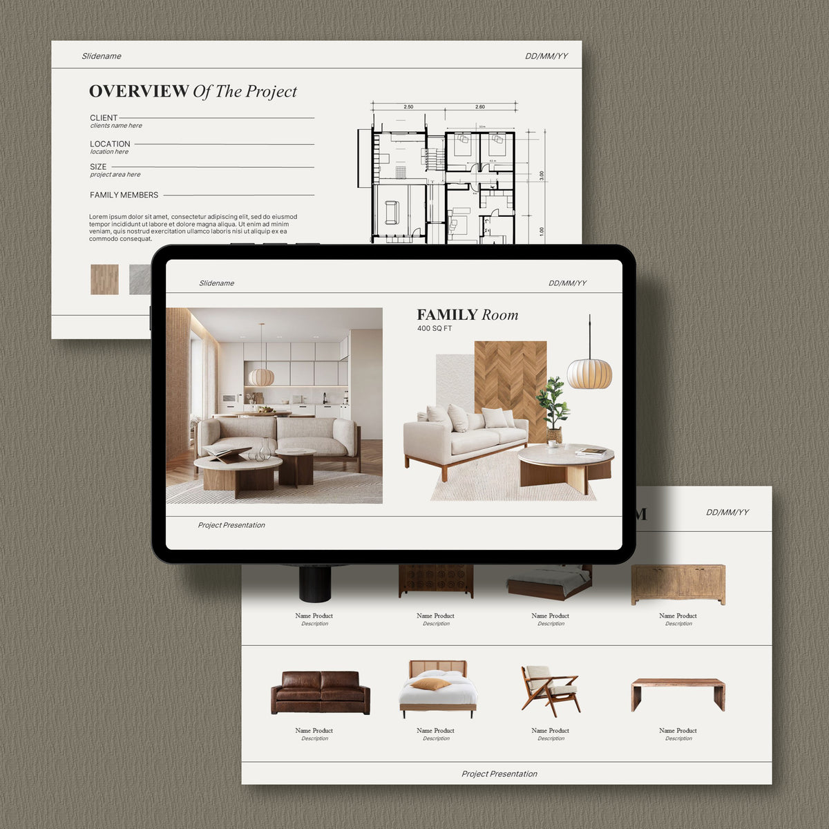Interior Design Template for Client Presentations – Minimalist & Profe ...