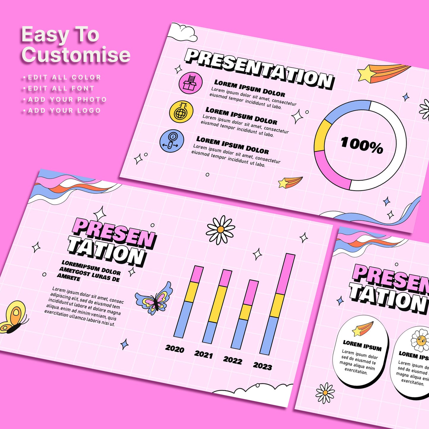 Retro 90s PowerPoint Template - Pink Vintage Business & Creative Slides
