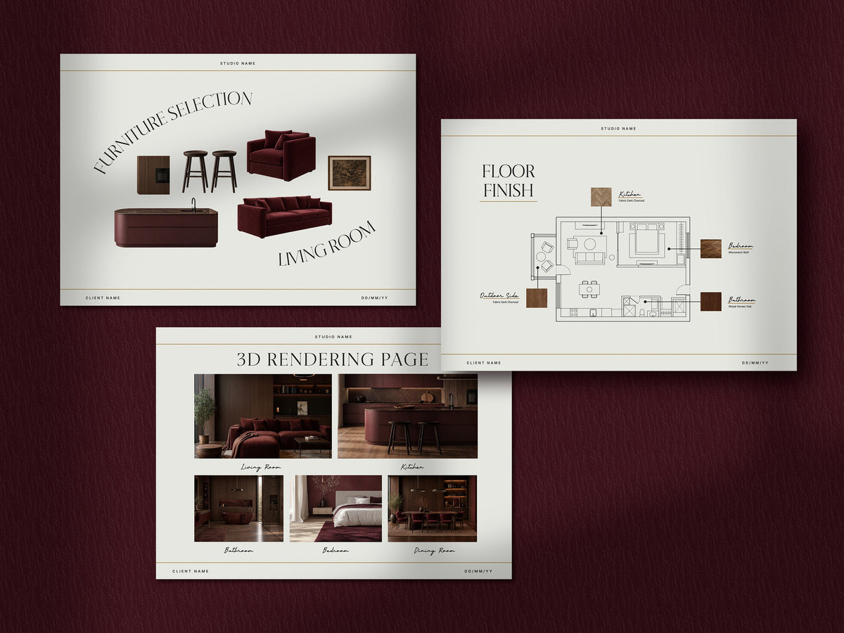 Luxury Interior Design Presentation Template Editable Canva & Powerpoint