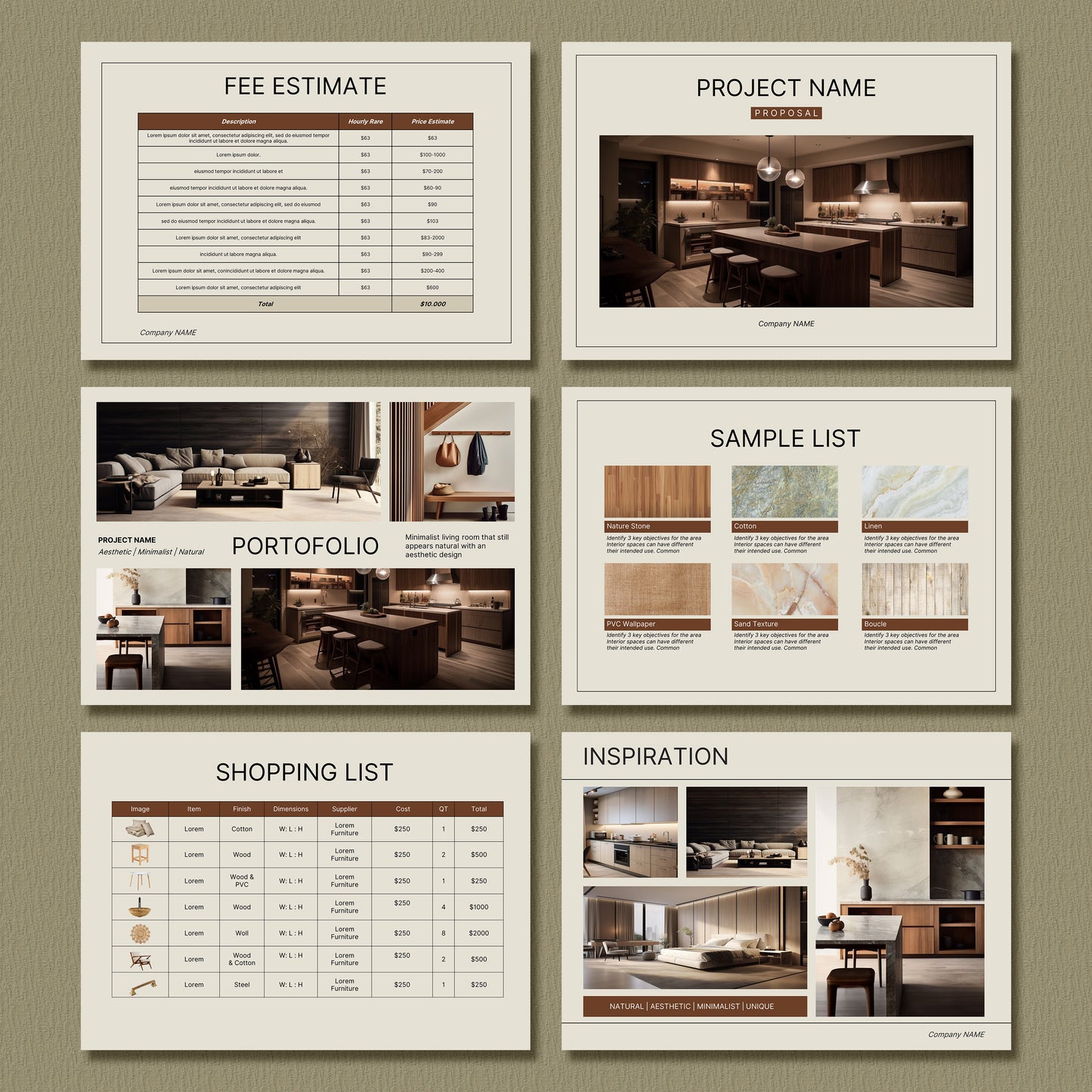 Editable Interior Design Proposal Template for Canva - Professional Client Project Presentation