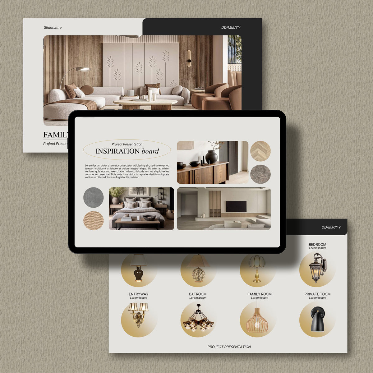 Simple Editable Interior Design Presentation Template for Canva & Powe ...