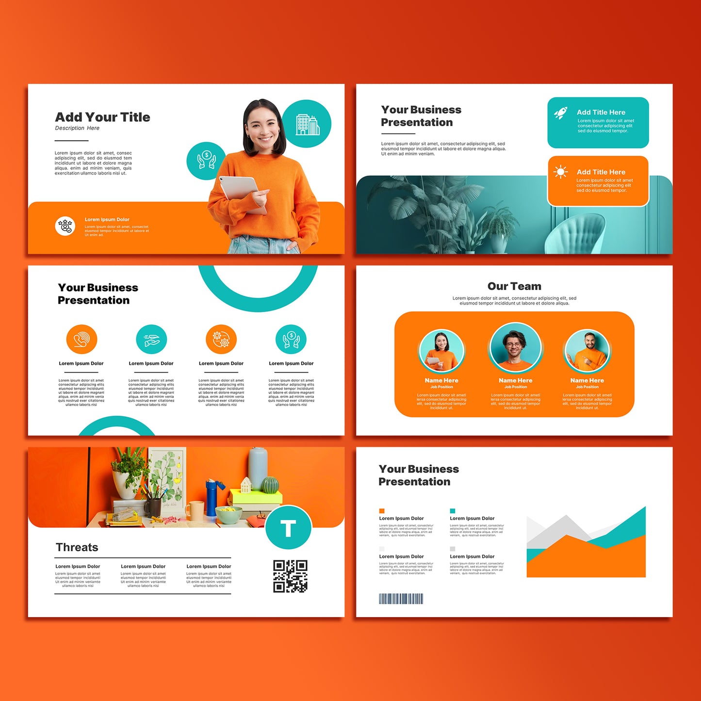 Orange Modern PowerPoint Template - Minimalist Business & Pitch Deck Slides