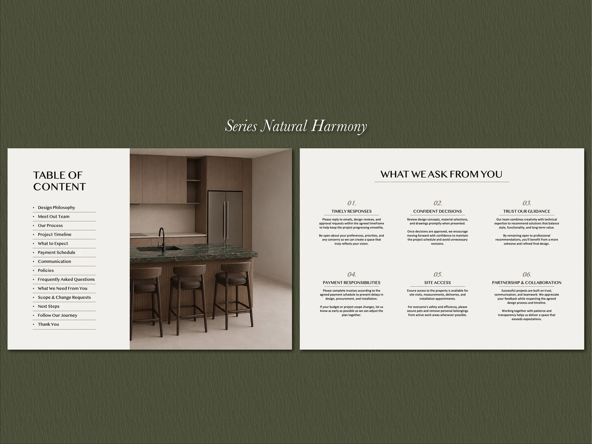 Interior Design Welcome Guide Template | Client Welcome Guide & Presentation | Canva, PowerPoint & InDesign
