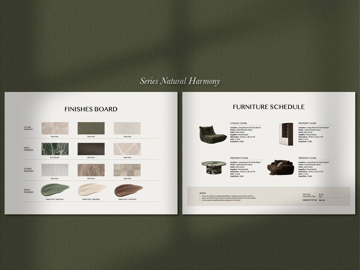 FF&E Schedule Interior Design Template – PowerPoint, Canva & InDesign