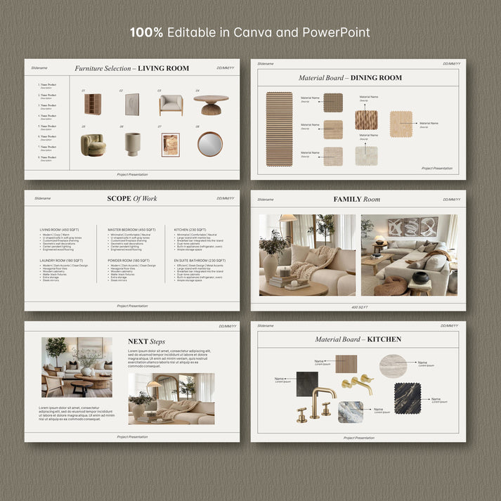 Interior Design Template for Client Presentations – Minimalist & Profe ...