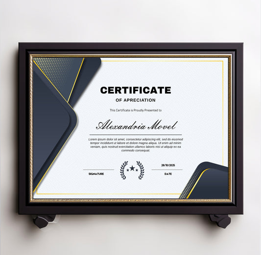 Luxury Grey and Gold Certificate Template – Editable Modern Canva Design for Achievement, Award, Completion & Training