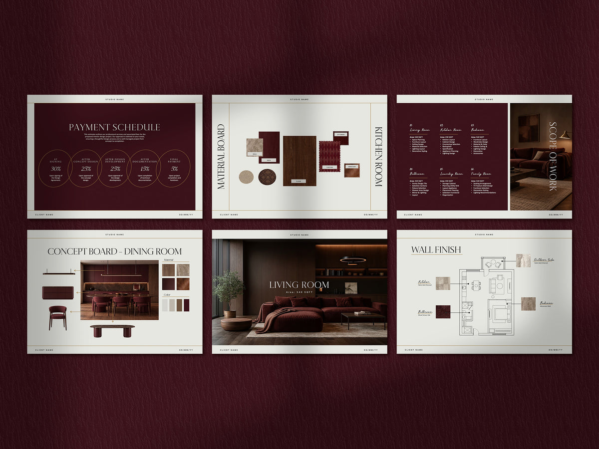 Luxury Interior Design Presentation Template Editable Canva & Powerpoint