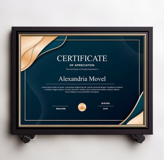 Luxury Gold Certificate Template – Editable Modern Canva Design for Achievement, Award, Completion & Training