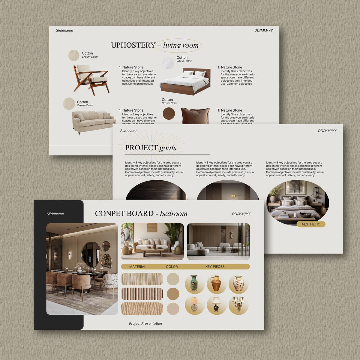 Simple Editable Interior Design Presentation Template for Canva & Powe ...