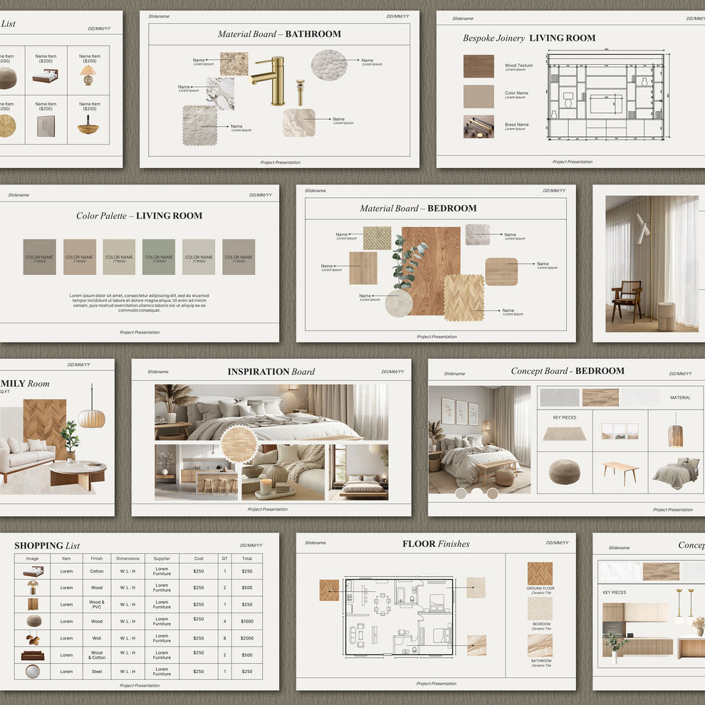 Interior Design Template for Client Presentations – Minimalist & Profe ...