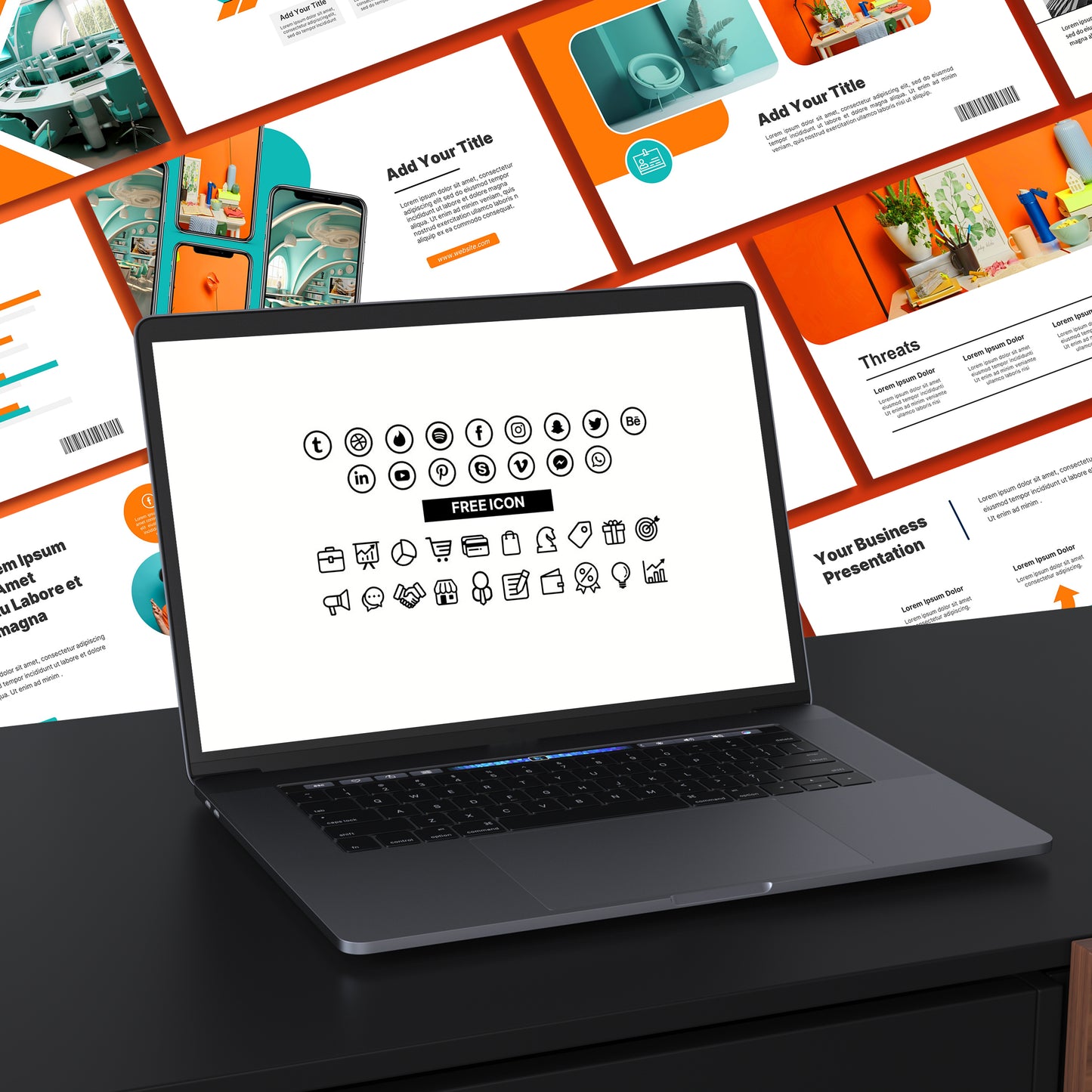 Orange Modern PowerPoint Template - Minimalist Business & Pitch Deck Slides