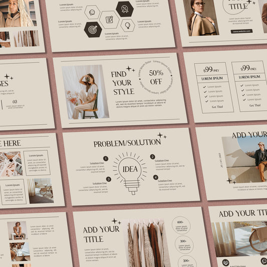 Clean PowerPoint Template - Minimalist Fashion Business & Marketing Strategy PPT